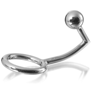 Metal Hard Cock Ring Anillo Con Gancho Intruder Anal 40mm 8435565914424