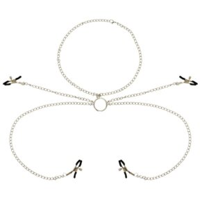Ohmama Fetish 4 Pinzas Pezones Con Collar De Cadenas 8435565933036