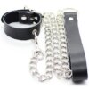 Ohmama Fetish Collar Para Pene Y Correa Piel Con Cadena Metalica 8435565933272