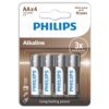 Philips Alkaline Pila Aa Lr6 Blister*4 3 Philips Alkaline Pila Aa Lr6 Blister*4 4895229107984
