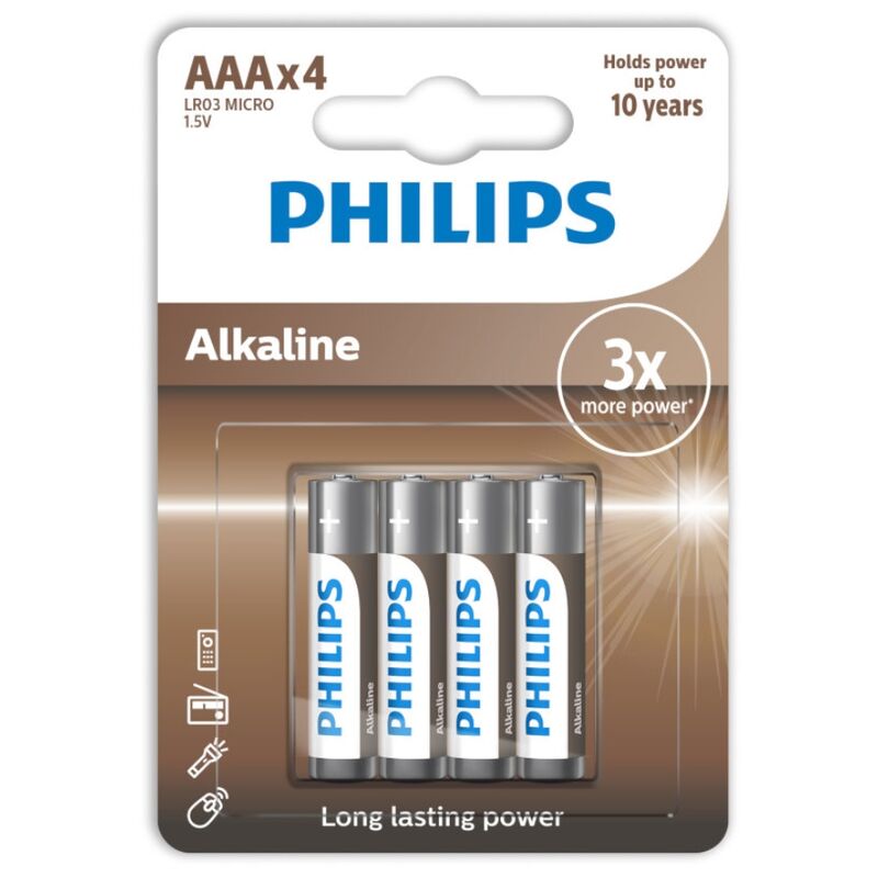 Philips Alkaline Pila Aaa Lr03 Blister*4 6 philips alkaline pila aaa lr03 blister4 4895229107991