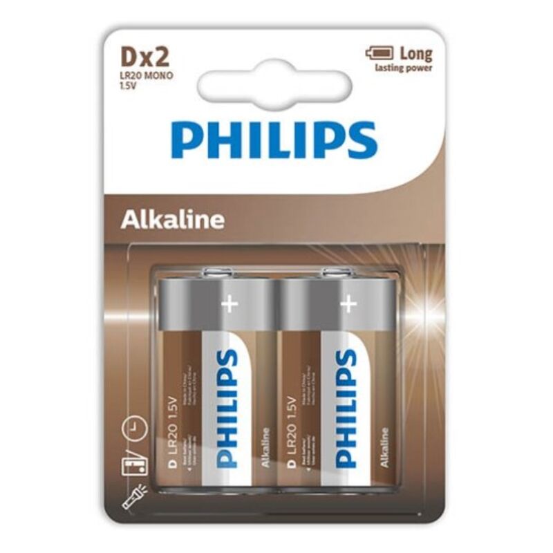 Philips Alkaline Pila D Lr20 Blister*2 4 philips alkaline pila d lr20 blister2 4895229108011