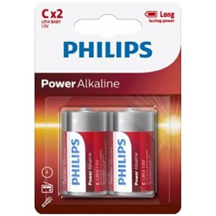Philips Power Alkaline Pila C Lr14 Blister*2 6 philips power alkaline pila c lr14 blister2 4898338000634