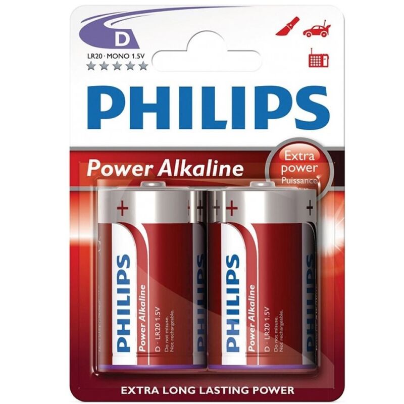 Philips Power Alkaline Pila D Lr20 Blister*2 6 philips power alkaline pila d lr20 blister2 8712581550042