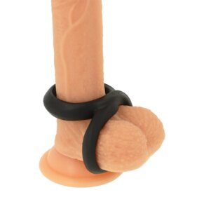 Powering Super Flexible Y Resistente Anillo Pene Y Testiculos Pr12 Negro 8435565912611