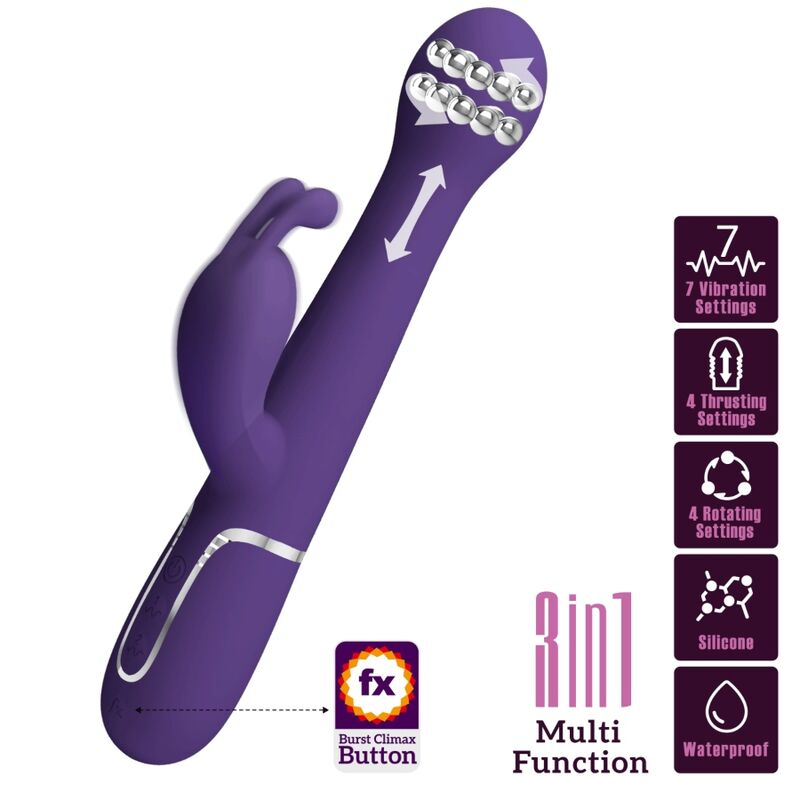 Pretty Love Dejon Vibrador Rabbit 3 En 1 Multifunción Morado 6 pretty love dejon vibrador rabbit 3 en 1 multifuncion morado 6959532335903