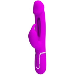 Pretty Love Kampas Vibrador Rabbit 3 En 1 Multifunción Con Lengua Fucsia 6959532335941
