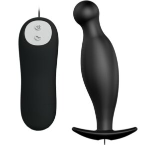 Pretty Love Plug Anal Silicona 12 Modos Vibracion Negro 6959532317763