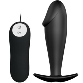 Pretty Love Plug Anal Silicona Forma Pene Y 12 Modos Vibracion Negro 8435565921262