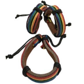Pride Pulsera De Cuero Marron Bandera Lgbt 8412345036576