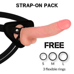 Rockarmy Arnés + Dual Density Leopard Dildo Realista 23 cm -O- 4.77 cm