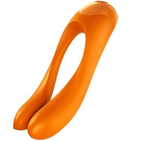Satisfyer Candy Cane Vibrador Dedo Naranja 4061504004143