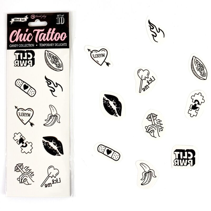 Secret Play Set De 10 Tattoos Temporales Candy Collection 6 secret play set de 10 tattoos temporales candy collection 8435097862583