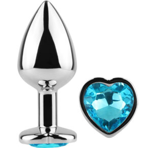 Secretplay Metal Butt Plug Corazón Azul Talla S 7 cm 8435097061542
