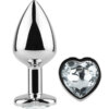 Secretplay Metal Butt Plug Corazón Transparente Talla S 7 cm 8434027061546