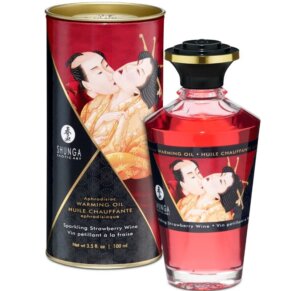 Shunga Aceite Masaje Efecto Calor Fresas Y Cava 100 ml 697309022088