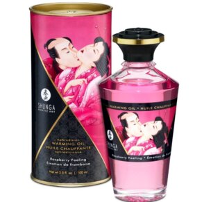 Shunga Aceite Masaje Efecto Calor Sabor Intenso Frambuesa 100 ml 697309022019