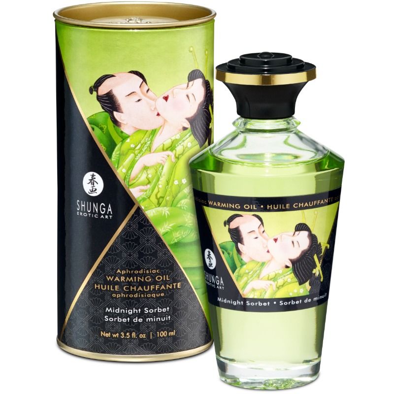 Shunga Aceite Masaje Efecto Calor Sabor Sorbete De Medianoche 100 ml 6 shunga aceite masaje efecto calor sabor sorbete de medianoche 100 ml 697309022163