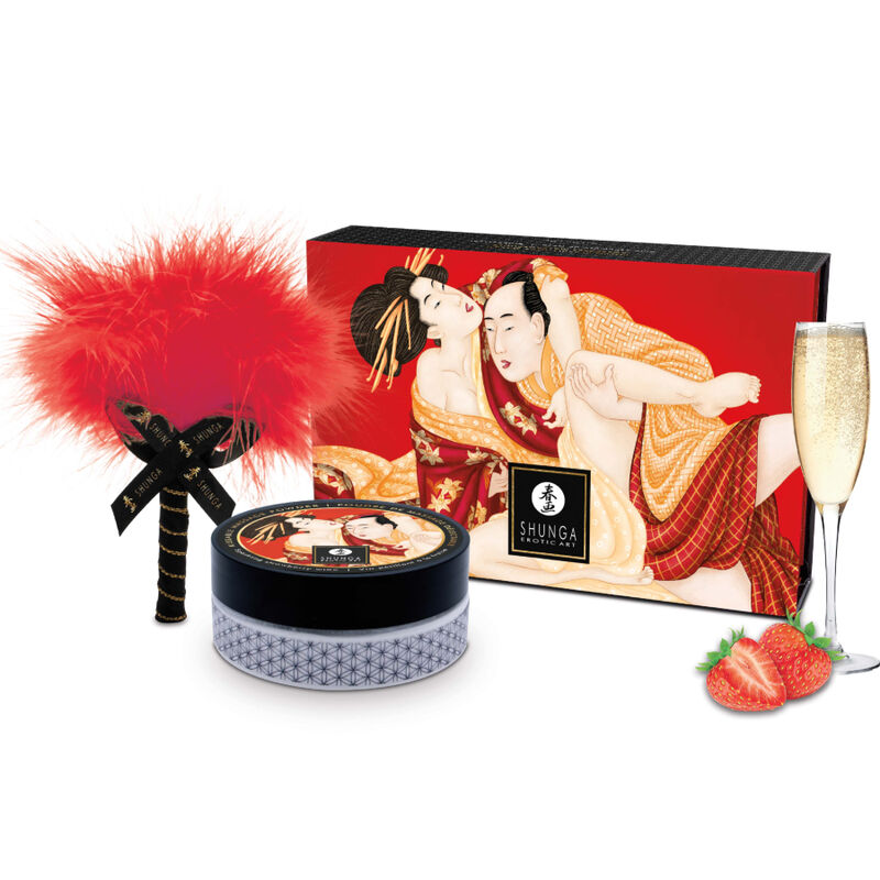 Shunga Kit Polvos De Masaje Comestible Fresa 6 shunga kit polvos de masaje comestible fresa 697309031080