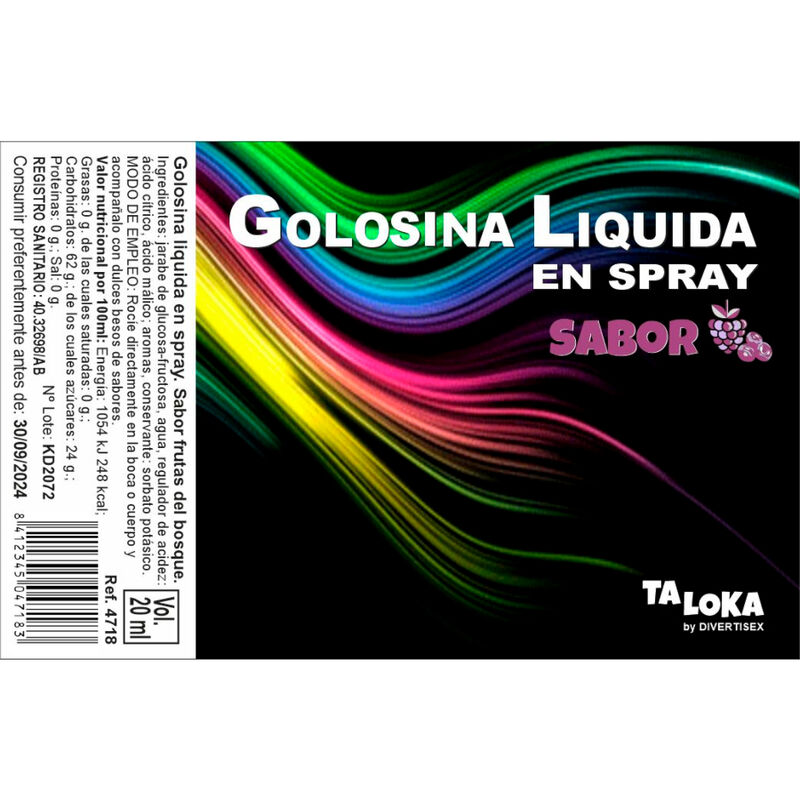 Taloka Spray Golosina Líquida Frutas Del Bosque 6 taloka spray golosina liquida frutas del bosque 8412345047183