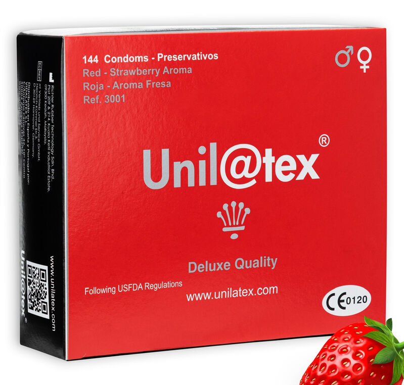 Unilatex Preservativos Rojos/Fresa 144 Uds 6 unilatex preservativos rojosfresa 144 uds 8437004395214