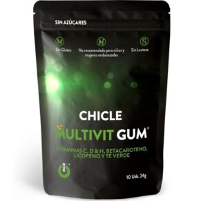 Wug Gum Multivit Chicle Vitamina C, H, D, Betacaroteno, Licopeno Y Té Verde 10 Unidades 8437021215281